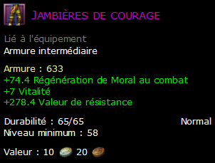 Jambières de courage