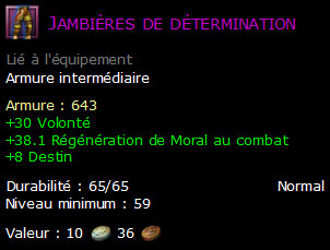 Jambières de détermination