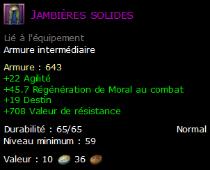 Jambières solides