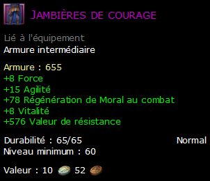 Jambières de courage