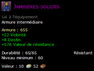 Jambières solides