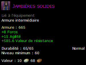 Jambières solides