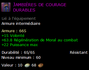 Jambières de courage durables