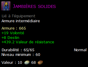 Jambières solides