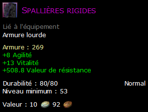 Spallières rigides