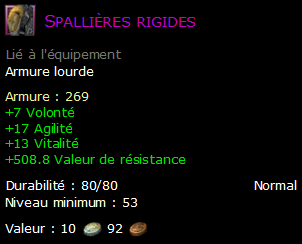 Spallières rigides