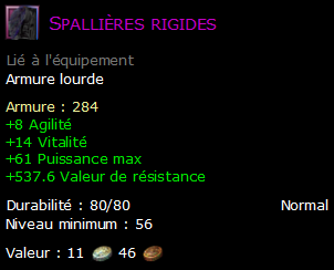 Spallières rigides