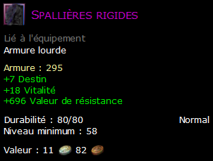 Spallières rigides