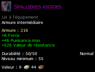 Spallières rigides