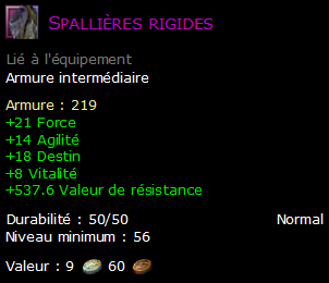 Spallières rigides