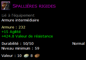 Spallières rigides