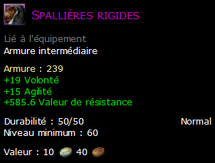 Spallières rigides