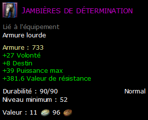 Jambières de détermination