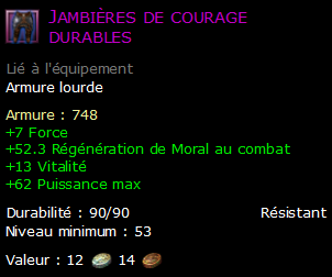 Jambières de courage durables