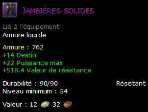 Jambières solides