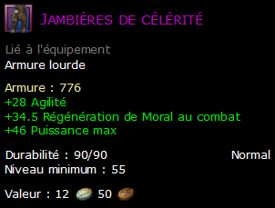 Jambières de célérité