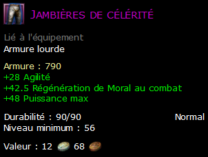 Jambières de célérité