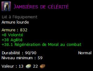 Jambières de célérité