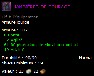 Jambières de courage