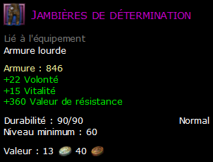 Jambières de détermination