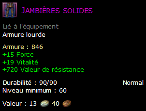 Jambières solides