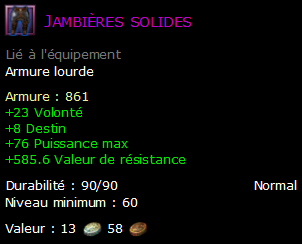 Jambières solides