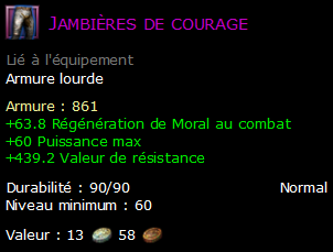 Jambières de courage