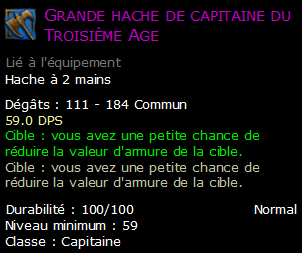 Grande hache de capitaine du Troisième Age