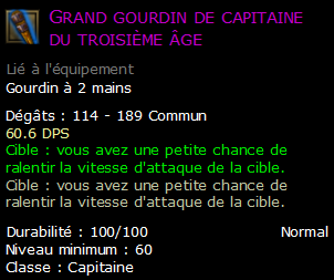 Grand gourdin de capitaine du troisième âge