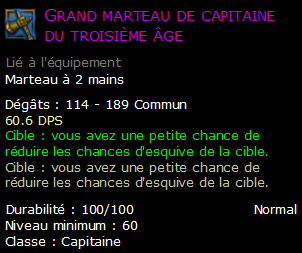 Grand marteau de capitaine du troisième âge