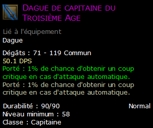 Dague de capitaine du Troisième Age