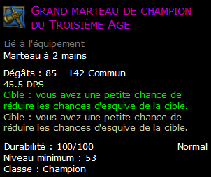 Grand marteau de champion du Troisième Age