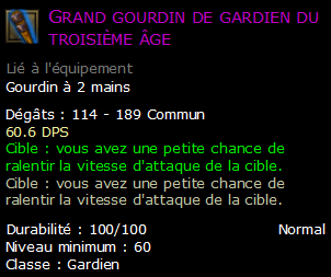 Grand gourdin de gardien du troisième âge