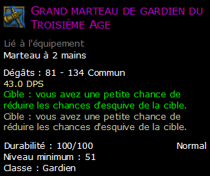 Grand marteau de gardien du Troisième Age