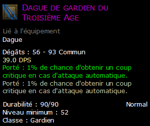 Dague de gardien du Troisième Age