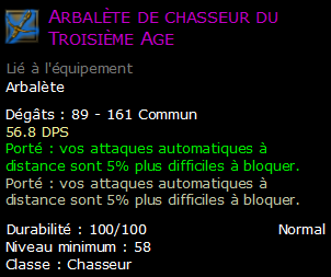 Arbalète de chasseur du Troisième Age