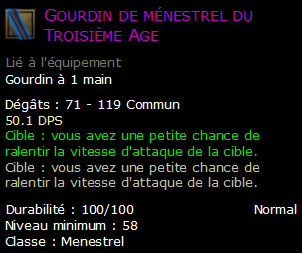 Gourdin de ménestrel du Troisième Age