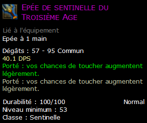 Epée de sentinelle du Troisième Age