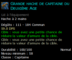 Grande hache de capitaine du Deuxième Age