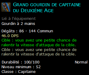 Grand gourdin de capitaine du Deuxième Age