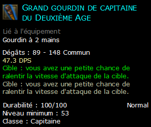 Grand gourdin de capitaine du Deuxième Age