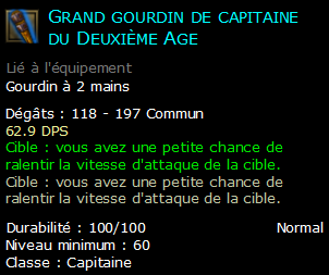 Grand gourdin de capitaine du Deuxième Age