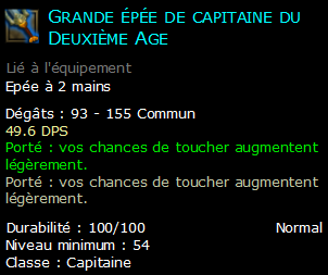 Grande épée de capitaine du Deuxième Age