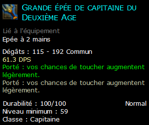 Grande épée de capitaine du Deuxième Age