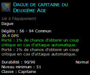 Dague de capitaine du Deuxième Age