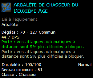 Arbalète de chasseur du Deuxième Age