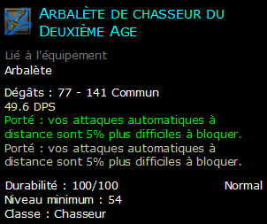 Arbalète de chasseur du Deuxième Age