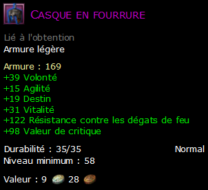 Casque en fourrure