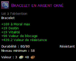 Bracelet en argent orné