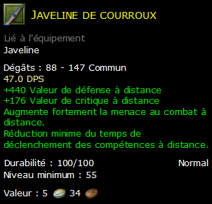 Javeline de courroux